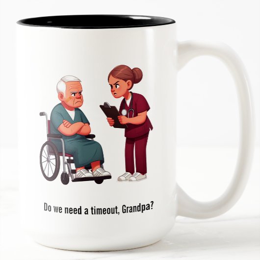 Nurse Dealing With Self Entitled Elderly Patient Zweifarbige Tasse