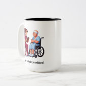 Nurse Dealing With Self Entitled Elderly Patient Zweifarbige Tasse (Vorderseite Links)
