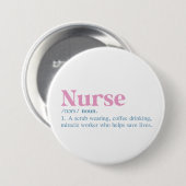 Nurse Definition Button Nursing-Geschenk (Vorne & Hinten)