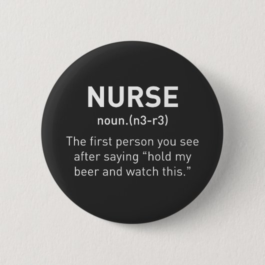 Nurse Definition Funny | Eingetragene Krankengesch Button (Vorderseite)