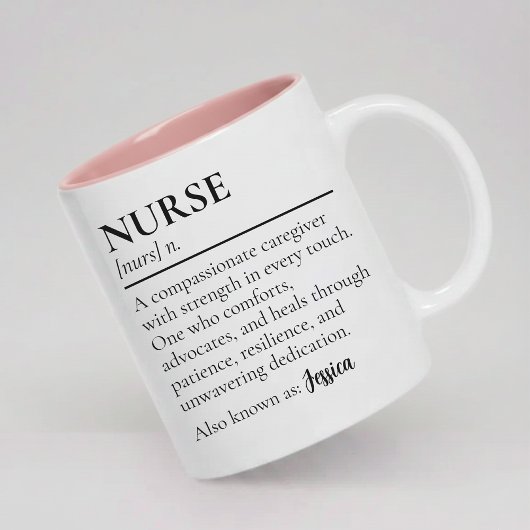 Nurse Definition Mug Personalized Gift for Nurses Zweifarbige Tasse