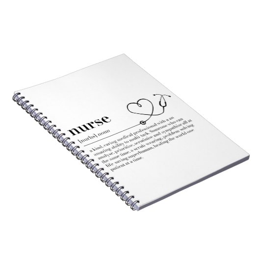 Nurse Definition Notebook Notizblock (Rechte Seite)