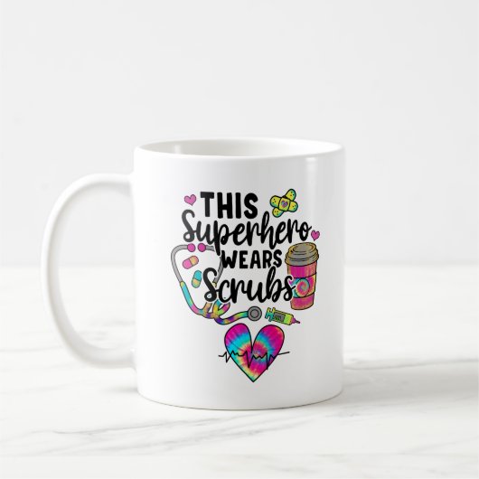 Nurse Dieser Superheld trägt Scrubs Kaffeetasse (Links)