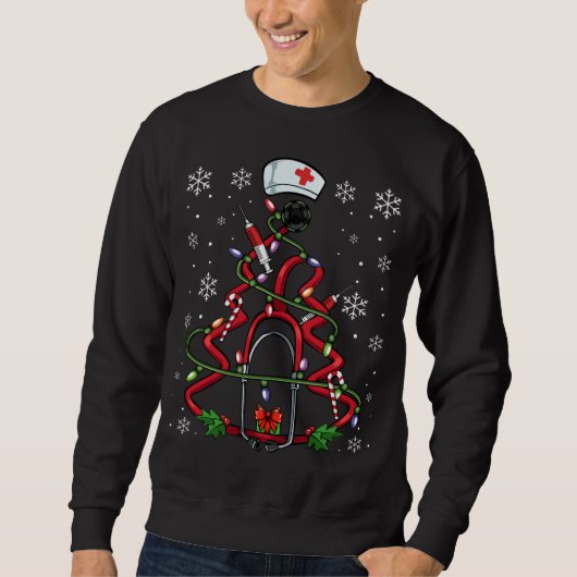 Nurse Doctor Christmas Tree Stethoscope Medical Me Sweatshirt (Vorderseite)
