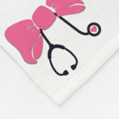 Nurse Doctor Pink Bow Stethoscope Fleecedecke (Ecke)