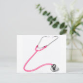 Nurse Doctor Pink Stethoscope EMT Postkarte (Stehend Vorderseite)