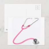 Nurse Doctor Pink Stethoscope EMT Postkarte (Vorne/Hinten)