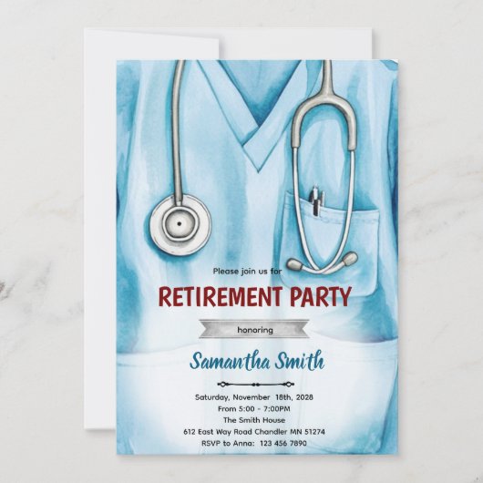 Nurse doctor retirement invitation einladung (Vorderseite)