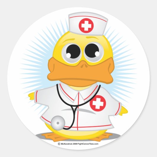 Nurse Duck Runder Aufkleber (Vorderseite)