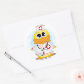 Nurse Duck Runder Aufkleber (Umschlag)