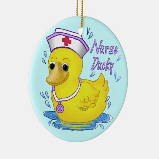 Nurse Ducky Keramik Ornament (Rechts)