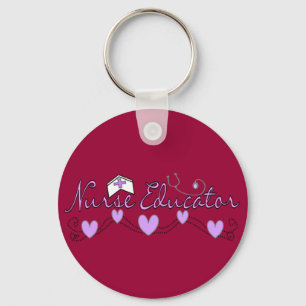 Nurse Educator Pink Hearts Design Schlüsselanhänger