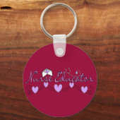 Nurse Educator Pink Hearts Design Schlüsselanhänger (Vorderseite)