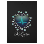 Nurse EKG Herz- und Juwel-Clipboard Klemmbrett (Rückseite)