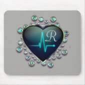 Nurse EKG Herz- und Juwel Mousepad (Vorne)