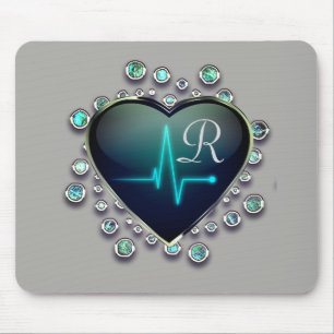 Nurse EKG Herz- und Juwel Mousepad