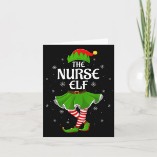 Nurse Elf Christmas Family Girls Elf Squad Frauen Karte