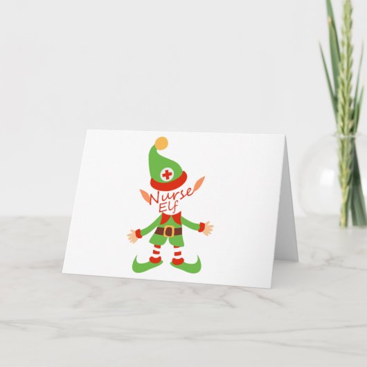 Nurse Elf Weihnachtsgeschenke Feiertagskarte (Vorderseite)