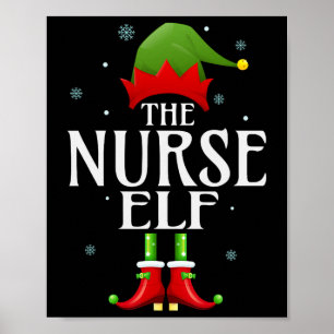 Nurse Elf Xmas Funny Family Matching Weihnachten P Poster
