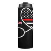 Nurse EMT Stethoscope Thin Red Thermosbecher (Vorderseite)