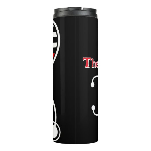 Nurse EMT Stethoscope Thin Red Thermosbecher (Rückseite)