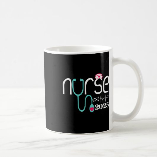 Nurse Est 2025 Rn Nursing School Abschluss Gradua Kaffeetasse (Rechts)