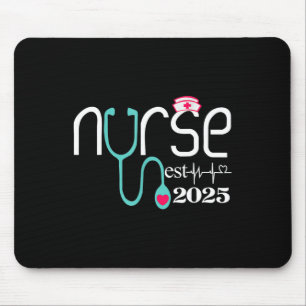 Nurse Est 2025 Rn Nursing School Abschluss Gradua Mousepad