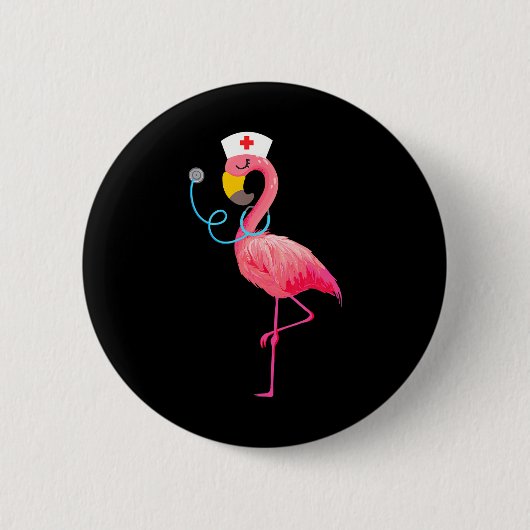 Nurse Flamingo Funny Flamingo Liebe Pflegen Button (Vorderseite)