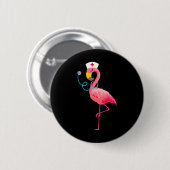 Nurse Flamingo Funny Flamingo Liebe Pflegen Button (Vorne & Hinten)