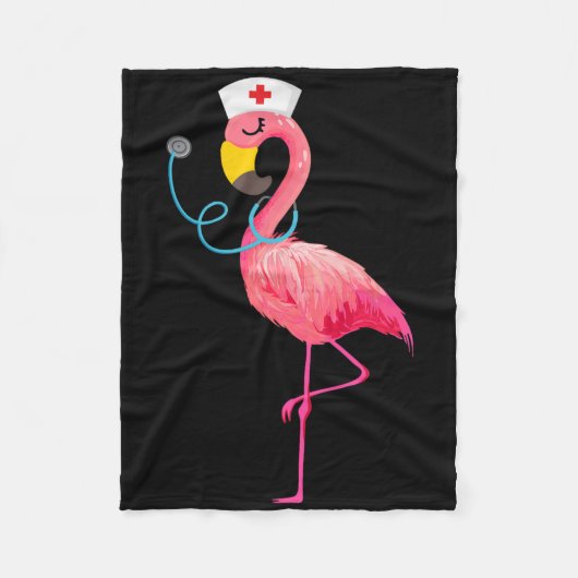 Nurse Flamingo - Funny Flamingo Lover Nursing Fleecedecke (Vorderseite)