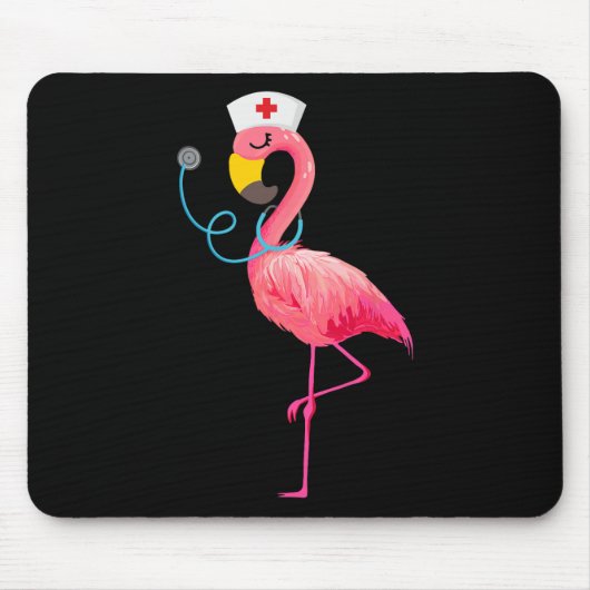 Nurse Flamingo - Funny Flamingo Lover Nursing Mousepad (Vorne)