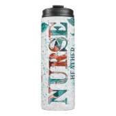Nurse Floral Custom Thermosbecher (Vorderseite)