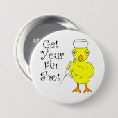 Nurse Flu Shot Chick Button (Vorne & Hinten)