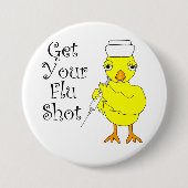 Nurse Flu Shot Chick Button (Vorderseite)