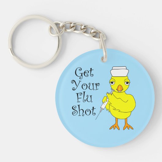 Nurse Flu Shot Chick Schlüsselanhänger (Vorderseite)