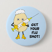 Nurse Flu Shot Egghead Button (Vorderseite)