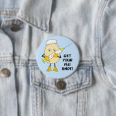 Nurse Flu Shot Egghead Button (Beispiel)