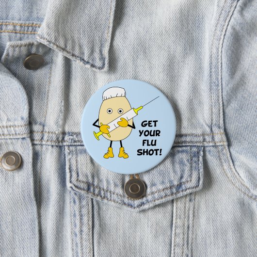 Nurse Flu Shot Egghead Button (Beispiel)