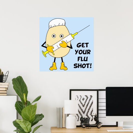 Nurse Flu Shot Egghead Poster (Heimbüro)