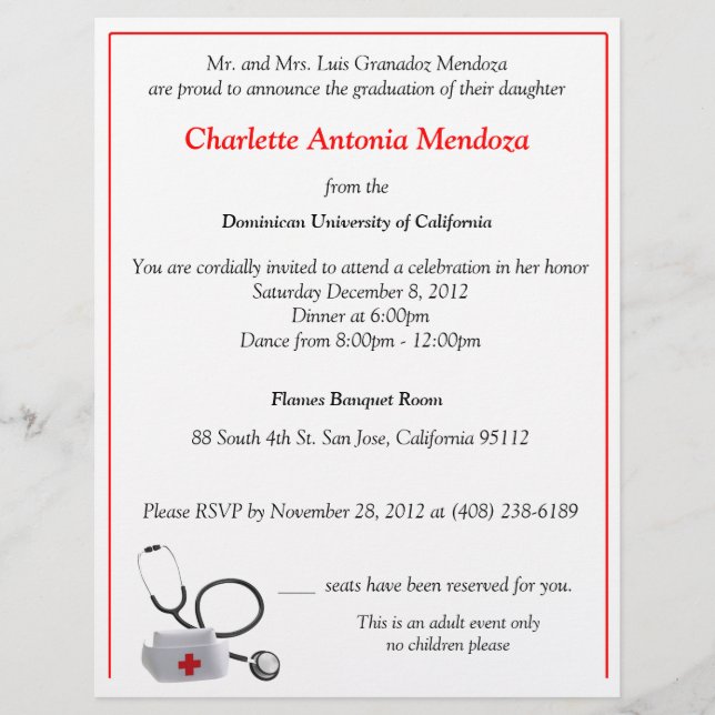 Nurse Flyer Invite (Vorderseite)