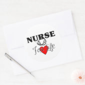 Nurse For Life Runder Aufkleber (Umschlag)