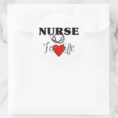 Nurse For Life Runder Aufkleber (Tasche)