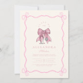 Nurse Foto Coquette Pink Bow Elegante Abschluss Einladung (Vorderseite)