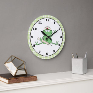 Nurse Frog clock Große Wanduhr
