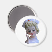 Nurse Front Line Hero Lady Head Vase Magnet (Vorderseite/Rückseite)