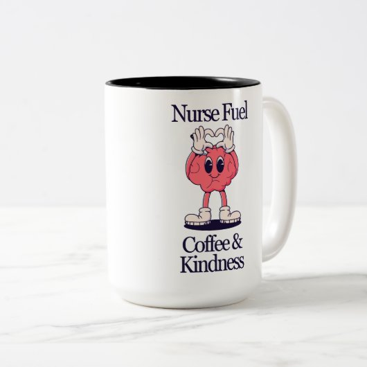 Nurse Fuel - Kaffee- und Kindesdesign Zweifarbige Tasse (VorderseiteRechts)