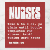 Nurse Funny 99 Nachfüllungen Rezept Weinetikett (Einzelnes Label)