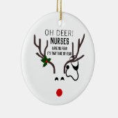 Nurse Funny Christmas Stethoscope Reindeer Keramik Ornament (Rechts)