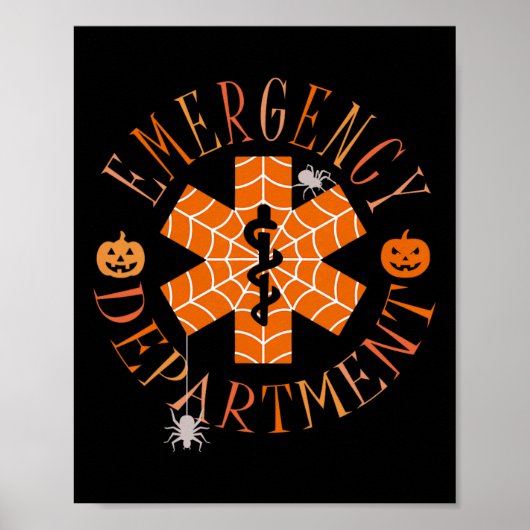 Nurse Funny Ghost Halloween Emergency Department E Poster (Vorne)