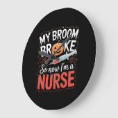 Nurse Funny Halloween Nursing Essential T - Shirt_ Große Wanduhr (Winkel)